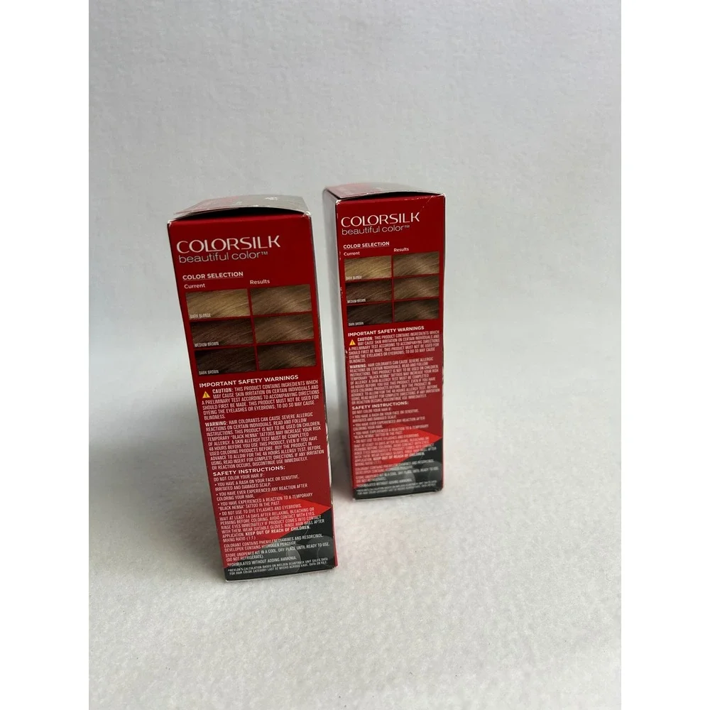 Permanent Gray Coverage Revlon‎ ColorSilk Women 2pk 51 Light Brown Ammonia Free